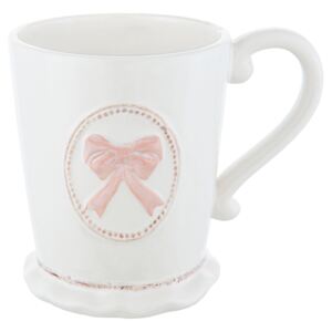 Cana ceramica alba Bow Pink 13*9*10 cm - 0,3L