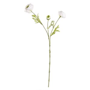 Ranunculus artificial 3 flori albe 60h
