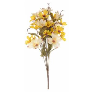 Buchet de flori artificiale galben crem 42 cm
