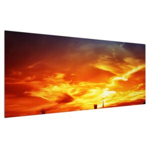 Tablou cu navă în apus de soare (Modern tablou, K012508K12050)