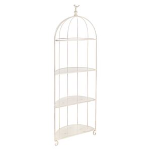 Raft fier forjat alb vintage 4 rafturi model colivie 38 cm x 31 cm x 182h