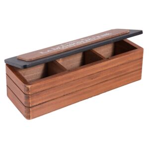Cutie din lemn pentru ceai 3 compartimente 22 cm x 8 cm x 7 cm