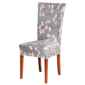Astoreo Husa pentru scaun gri cu flori scaun 38x38 cm, inaltime spata