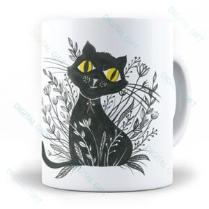 Cana ceramica - Pisica neagra