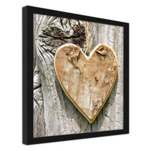 CARO Imagine în cadru - A Heart Made Of Wood 20x20 cm Negru