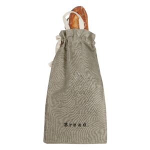 Săculeț textil pentru pâine Linen Bag Grey, înălțime 42 cm
