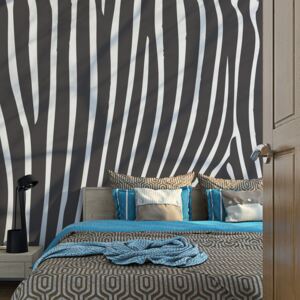 Bimago Fototapet - Zebra Pattern (Black And White) 200x154 cm
