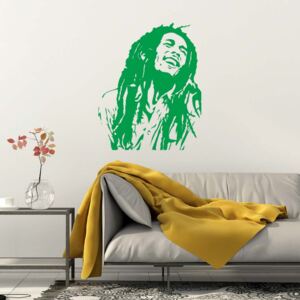 GLIX Bob Marley - autocolant de perete Verde deschis 75 x 90 cm