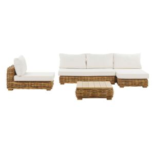 Set lounge Varallo, alb/maro, 320 x 160 x 57 cm