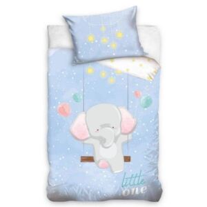 Lenjerie de pat Elefant (albastru, little one) pentru copii de grădiniță