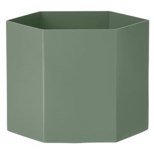 Ghiveci verde din metal Hexagon Pot XL18x14 cm Ferm Living