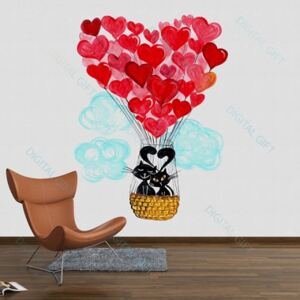 Sticker pentru perete - Balonul dragostei