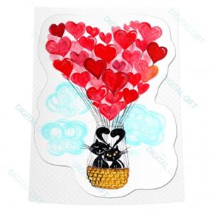 Sticker clasic - Balonul dragostei