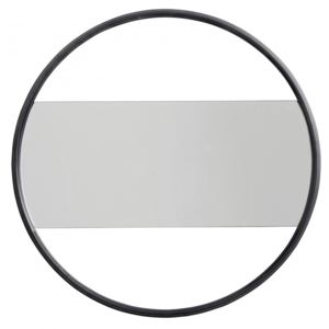 Oglinda rotunda cu rama neagra 55 cm Round Nordal