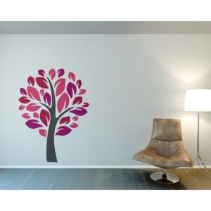 Tree III. - autocolant de perete Gri și roz 50 x 70 cm