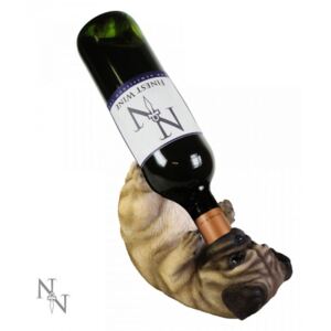 Suport sticle de vin Caine Pug 22 cm