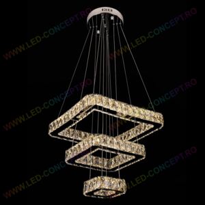 Lustra LED 140W Cu Telecomanda Pyramid Crystal
