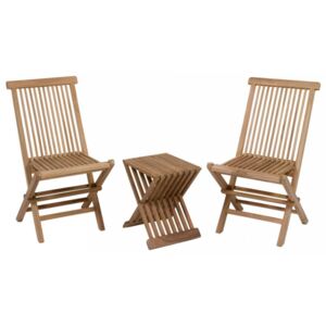 Set 2 scaune si masa cafea din lemn tec Teak Santiago Pons