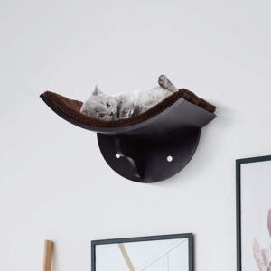 Etajera-pat pentru pisici cu saltea, maro, 41 x 28 x 21 cm