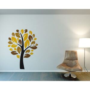 Tree III. - autocolant de perete Negru și galben 50 x 70 cm