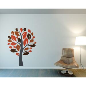 Tree III. - autocolant de perete Gri și portocaliu 50 x 70 cm