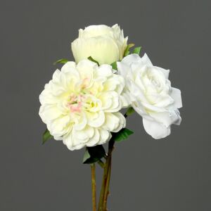Buchete flori artificiale alb-galben - 35 cm
