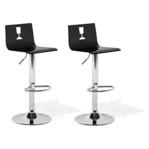 Zondo Set scaune tip bar 2buc. Bozen (transparent) (plastic negru)