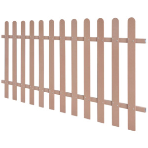 Gard pe țăruși, WPC, 200 x 100 cm, maro
