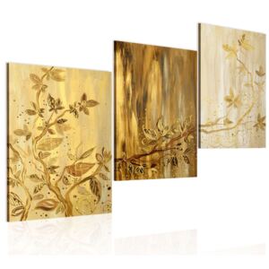 Mână pictată imagine Bimago - Golden leaves 120x60 cm