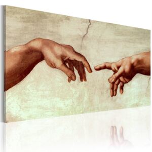 Mână pictată imagine Bimago - The creation of Adam: fragment of painting 120x60 cm