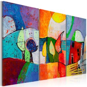 Mână pictată imagine Bimago - Colorful landscape 120x80 cm
