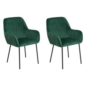 Zondo Set 2 buc. scaune pentru sufragerie Wolton (smaragd)