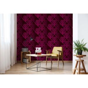 Fototapet GLIX - Floral Pattern Burgundy + adeziv GRATUIT Tapet nețesute - 312x219 cm