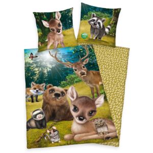 Lenjerie de pat Animal Club Forest pentru copii - Multicolor