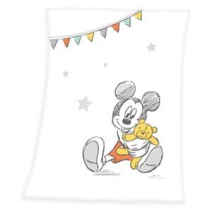 Pătură Mickey Mouse , pentru copii, 75 x 100 cm - Alb/Negru/Rosu