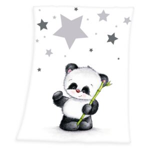 Pătură Panda FLUFFY pentru copii, 75 x 100 cm - Alb/Negru