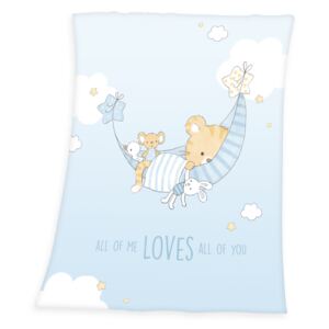 Pătură Little tiger, pentru copii, 75 x 100 cm - Albastru