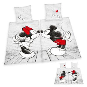 Set 2 Lenjerii de pat Mickey & Minnie pentru copii - Alb/Negru