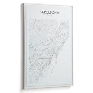 Tablou alb/negru din lemn 50x70 cm Uptown Barcelona La Forma