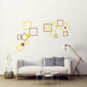 GLIX Decorative squares III.- autocolant de perete Maro și galben 2 x 60 x 30 cm