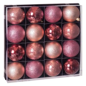 Set 16 decorațiuni de Crăciun Unimasa Copper, roz