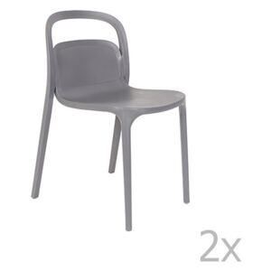 Set 2 scaune White Label Rex, gri