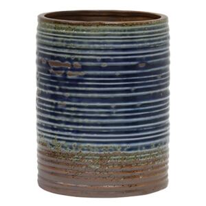 Ghiveci ceramica albastru/maro 20 cm Flower HK Living