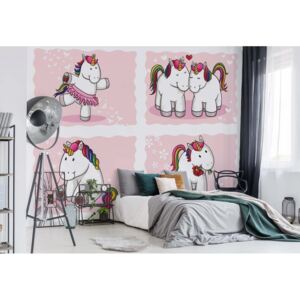 GLIX Fototapet - Unicorns Pink Vliesová tapeta - 368x254 cm