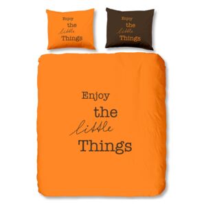 Lenjerie de pat din bumbac Muller Textiels Enjoy, 140 x 200 cm, portocaliu