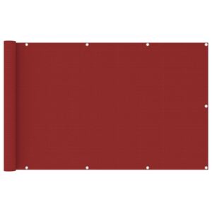 Paravan de balcon, roșu, 120 x 600 cm, HDPE