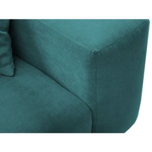 Canapea cu 3 locuri Kooko Home Twist, verde turcoaz