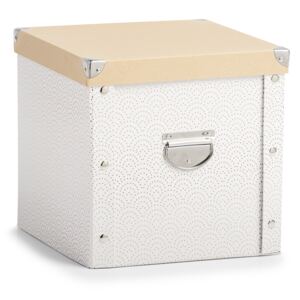 Cutie pentru depozitare globuri, din carton, Christmas Box Alb / Auriu, L30xl30xH29 cm