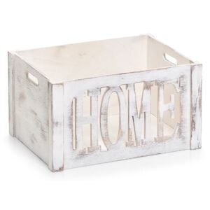 Cutie pentru depozitare din lemn de paulownia, Home Large Alb, L40xl30xH22 cm
