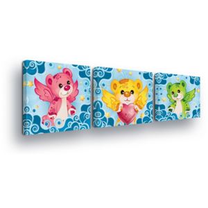 Tablou - Colorful Bears Trio 3 x 25x25 cm